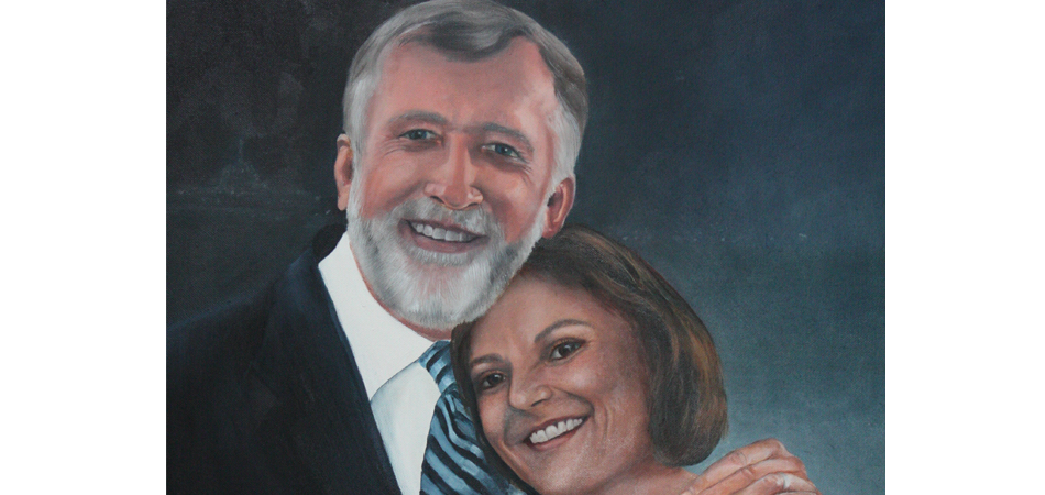"Mike & Thalia (22X30 Oil on Canvas: Commissioned Work: Sold)."